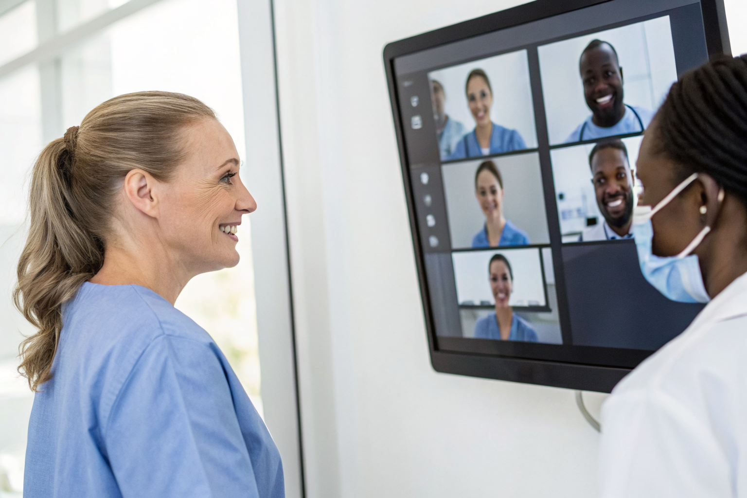 AI interface managing dental calls with call queue on screen.