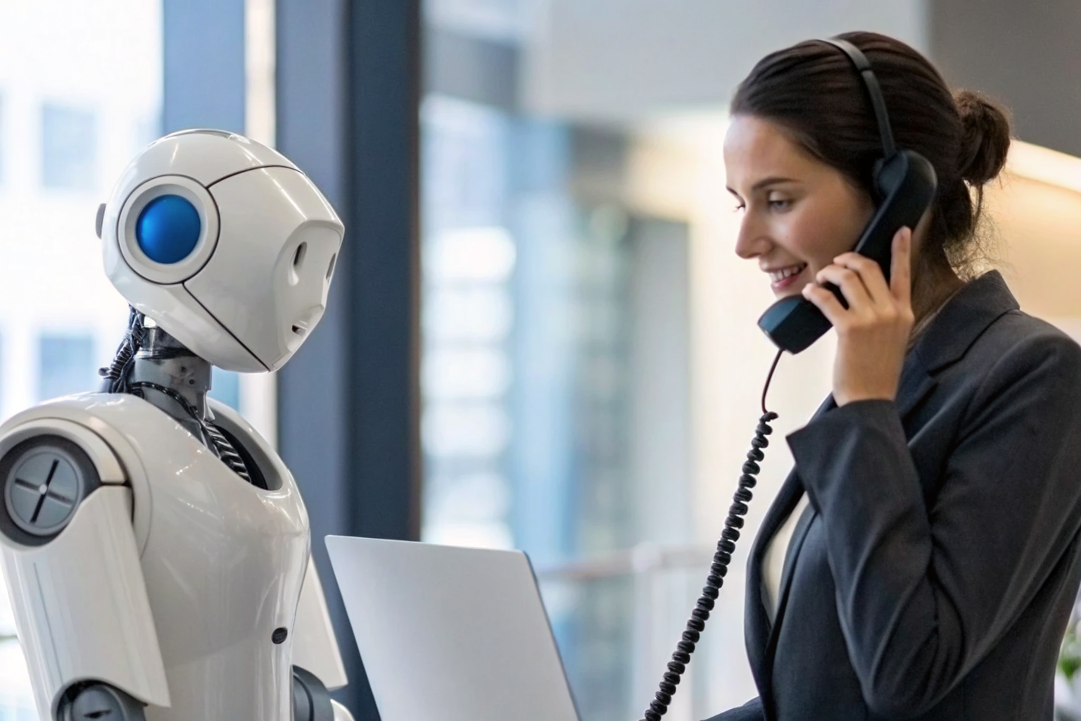 Comparison of AI receptionist and human answering service.