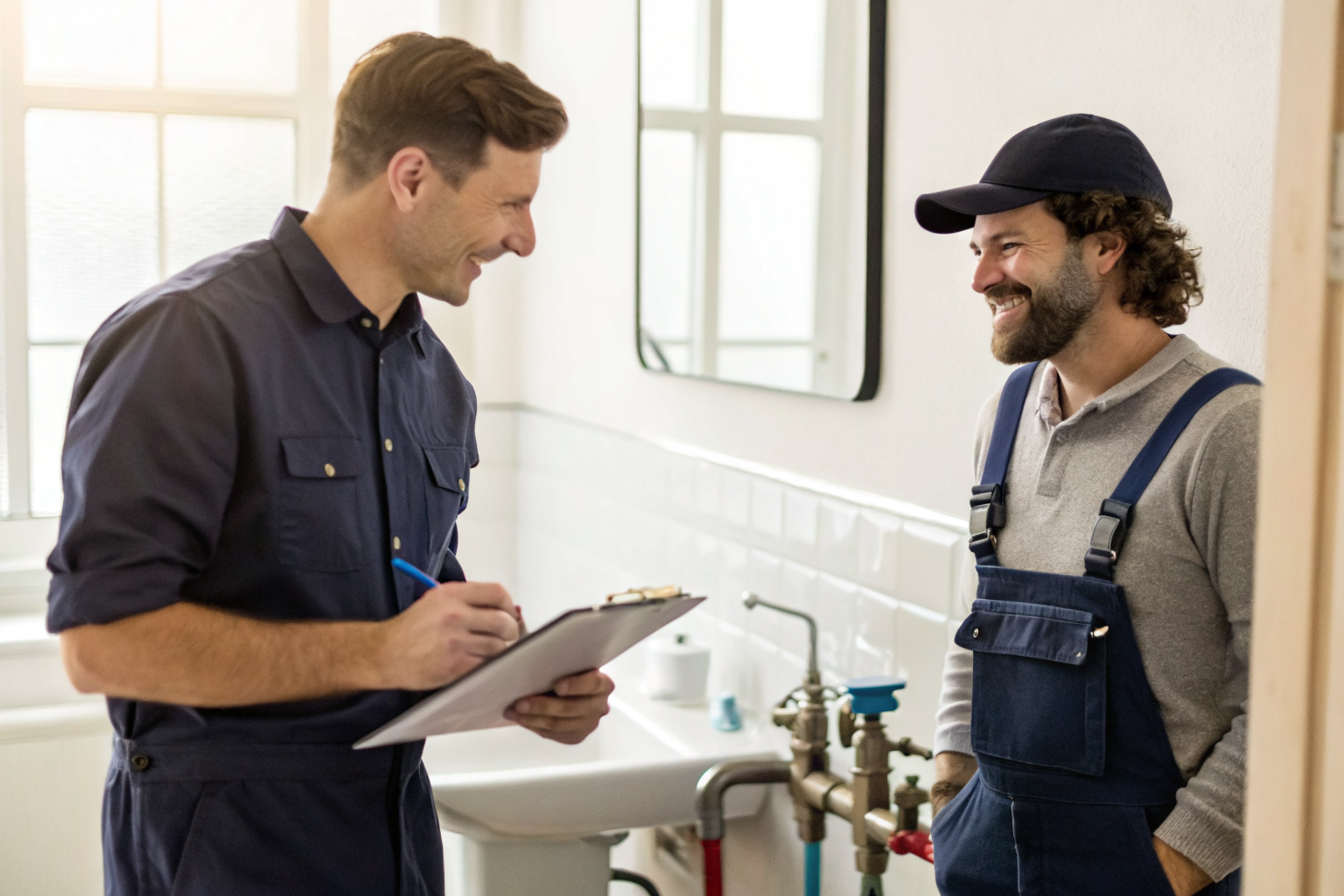 Plumber and salon owner in Phoenix discussing AI payback.