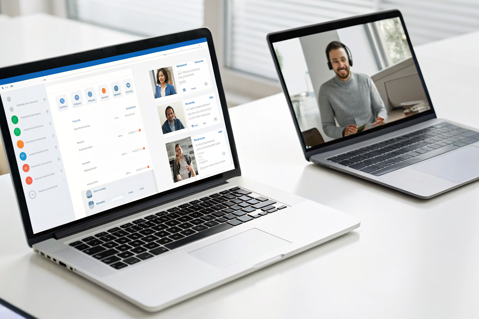 Comparison of AI webchat, live chat, and contact form on laptop screens.