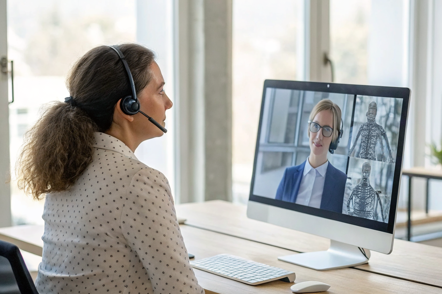 Customer service rep takes over AI call