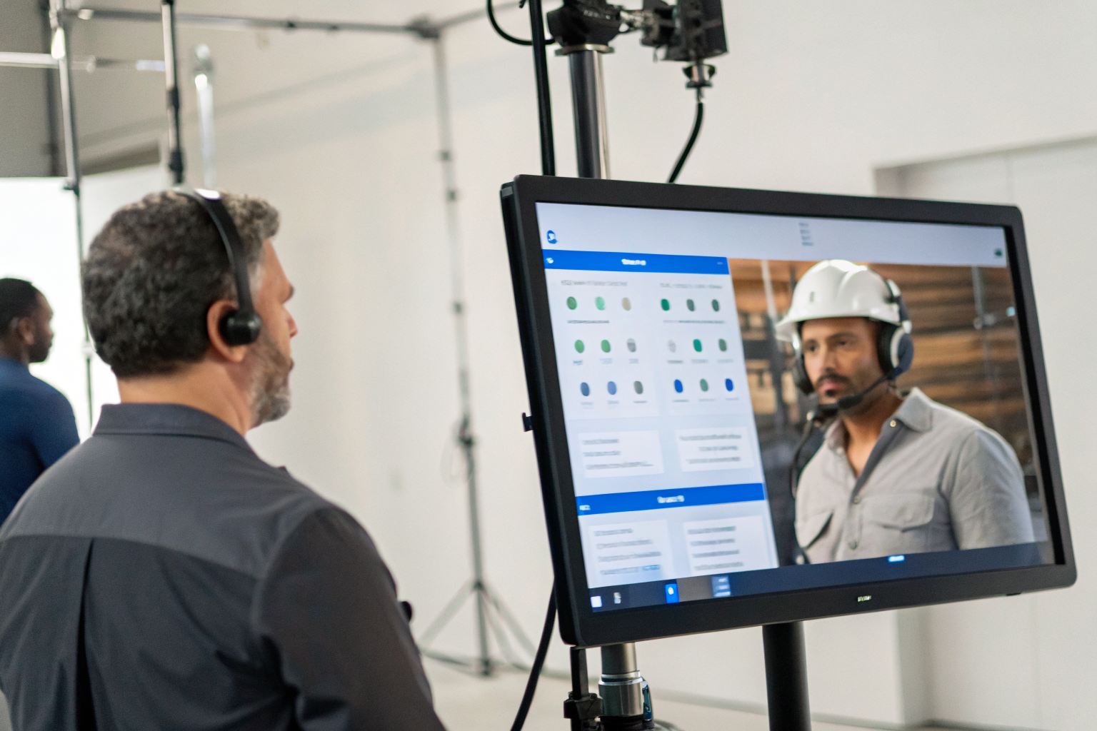 Digital screen with HVAC call flows and scripts, active handling.
