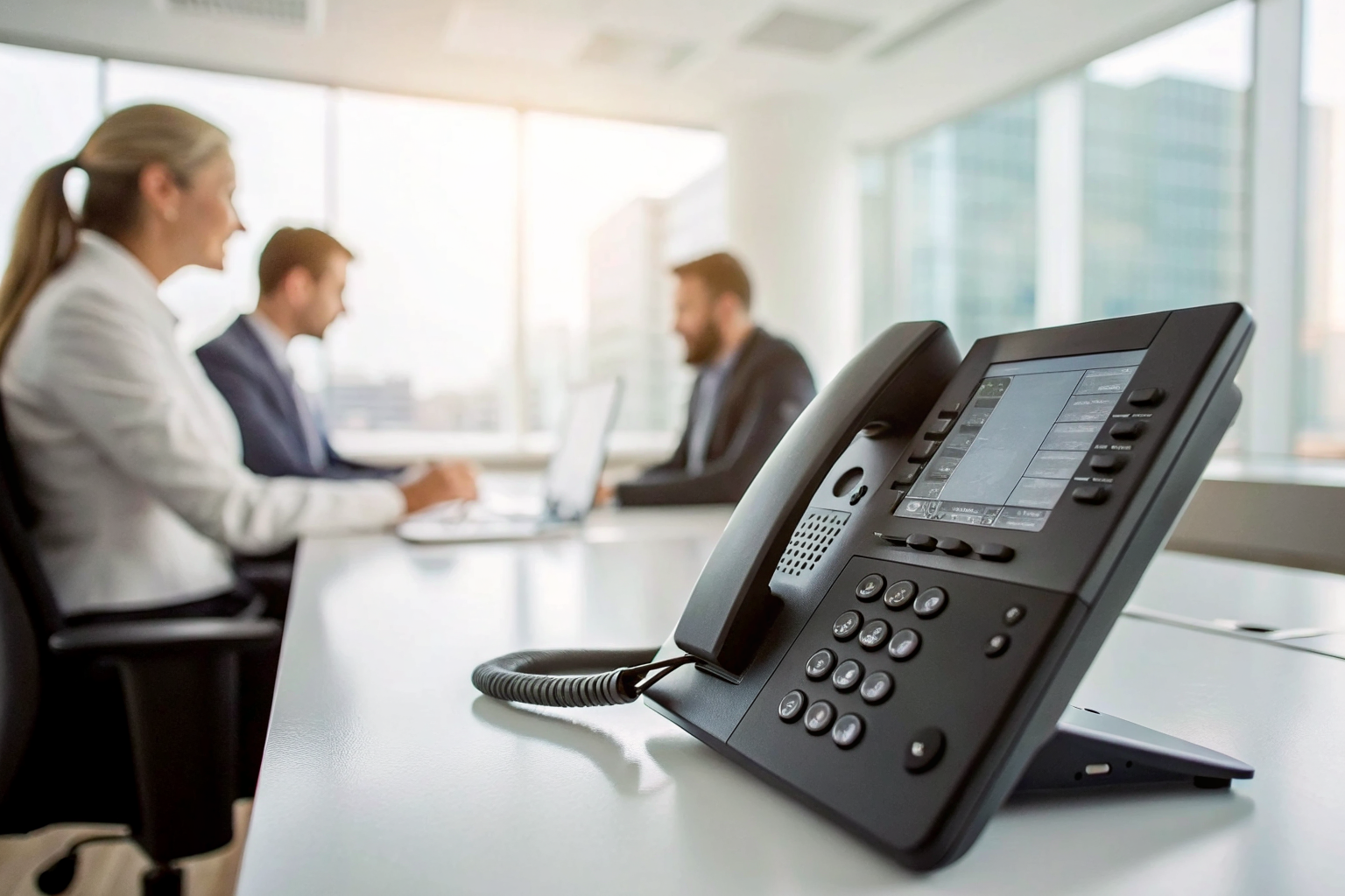 AI phone system showing call details on screen.