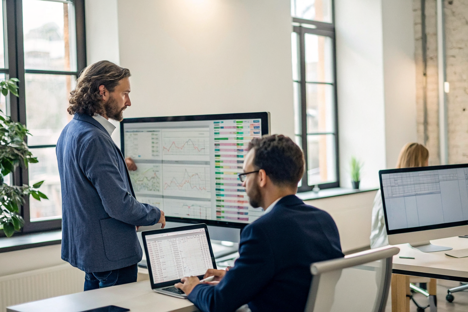 Consultant configuring marketing automation in a Phoenix office.