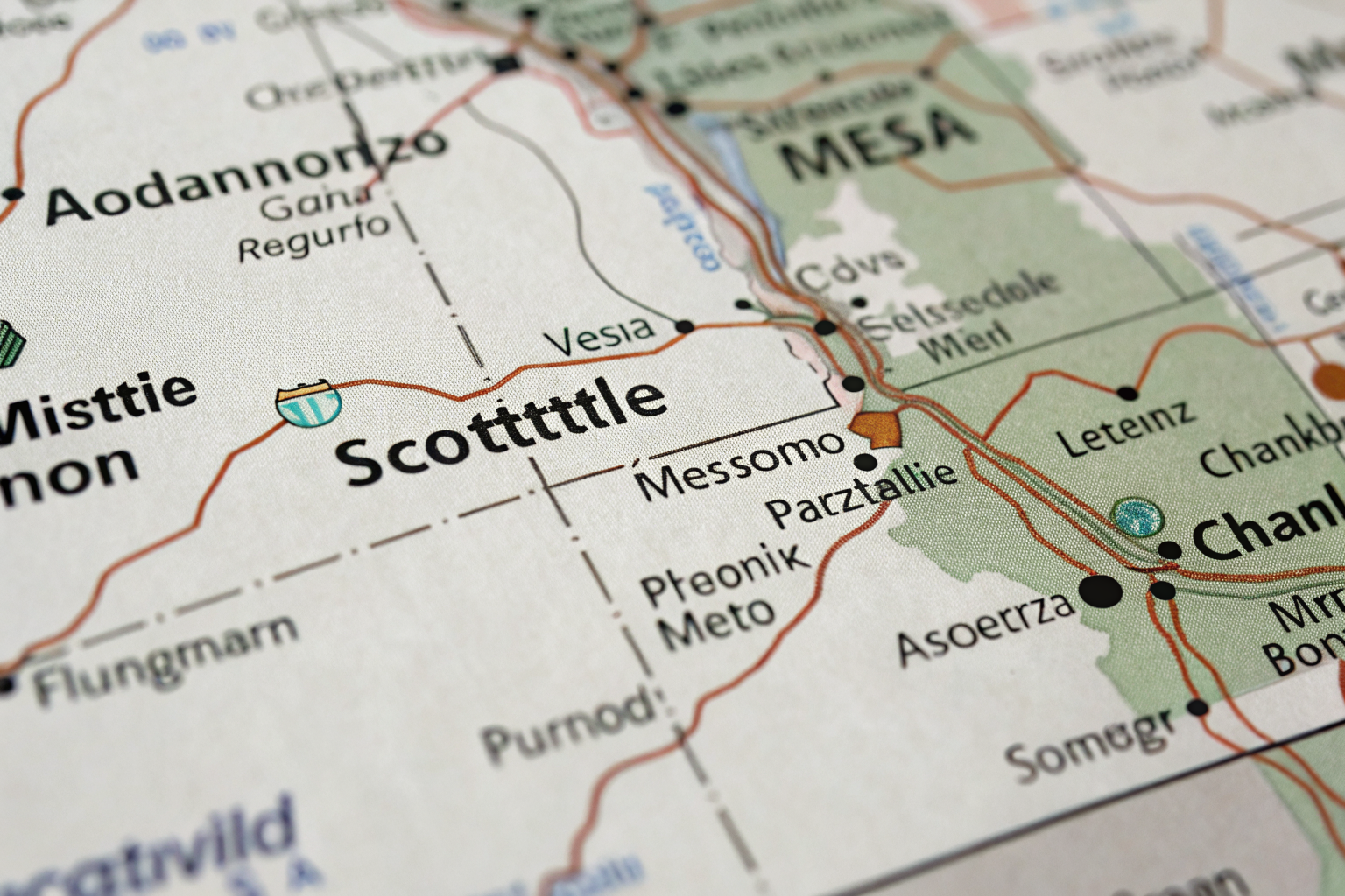 Map of Phoenix metro area with highlighted business zones.