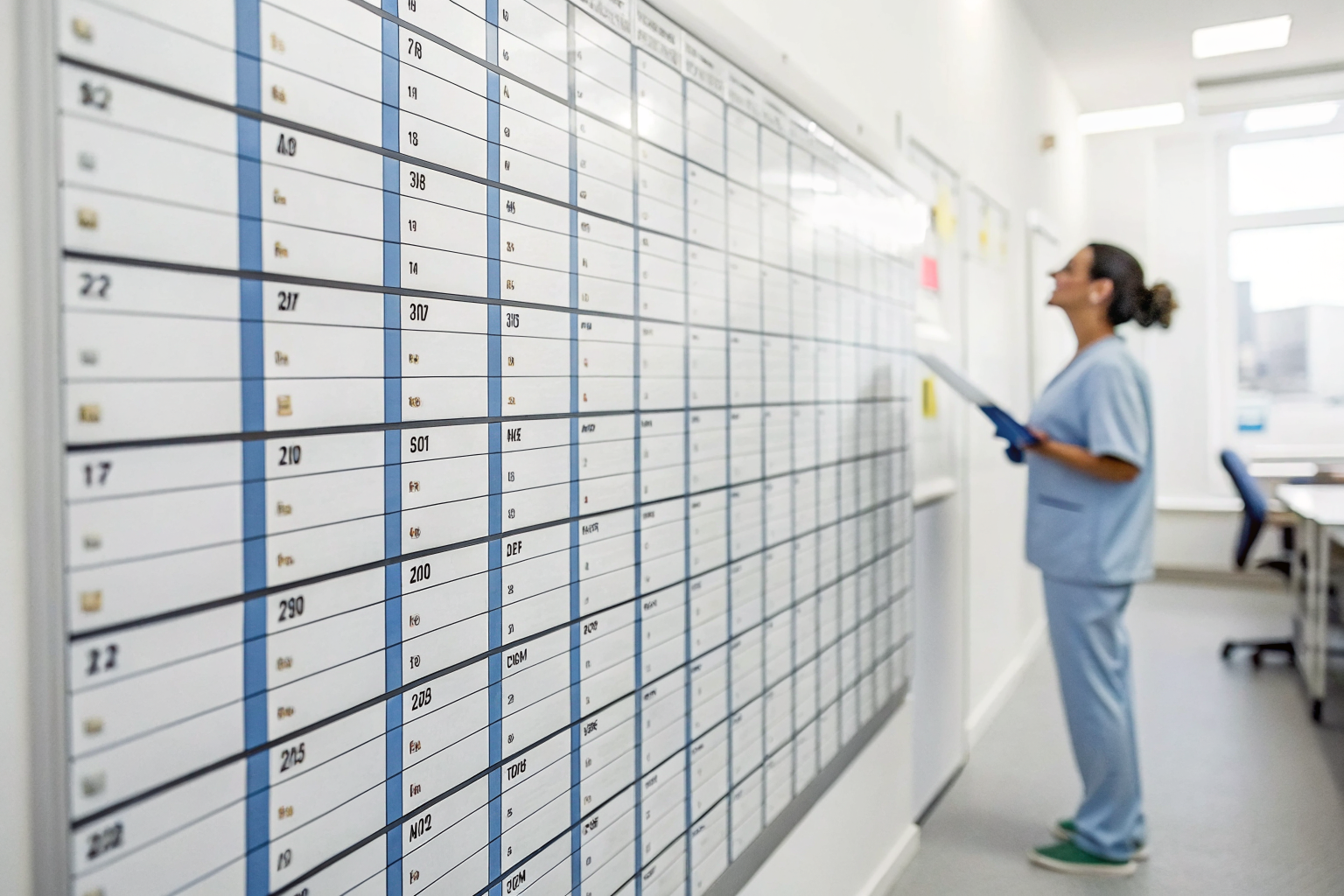 Dental scheduling board showing booked hygiene appointments.