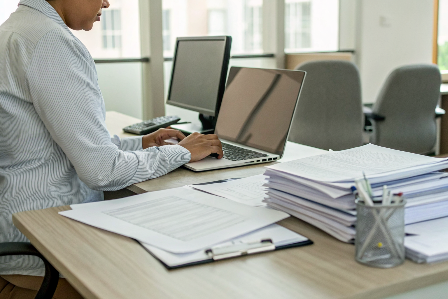 Person filling out A2P 10DLC registration forms on computer.