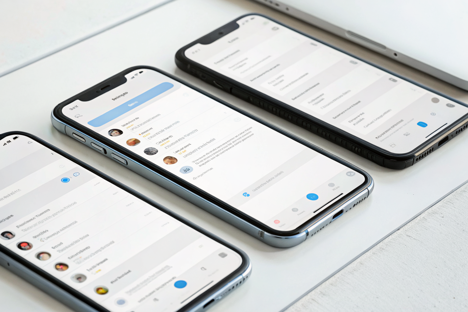 Smartphones showing AI-driven SMS conversation flow in sequence.