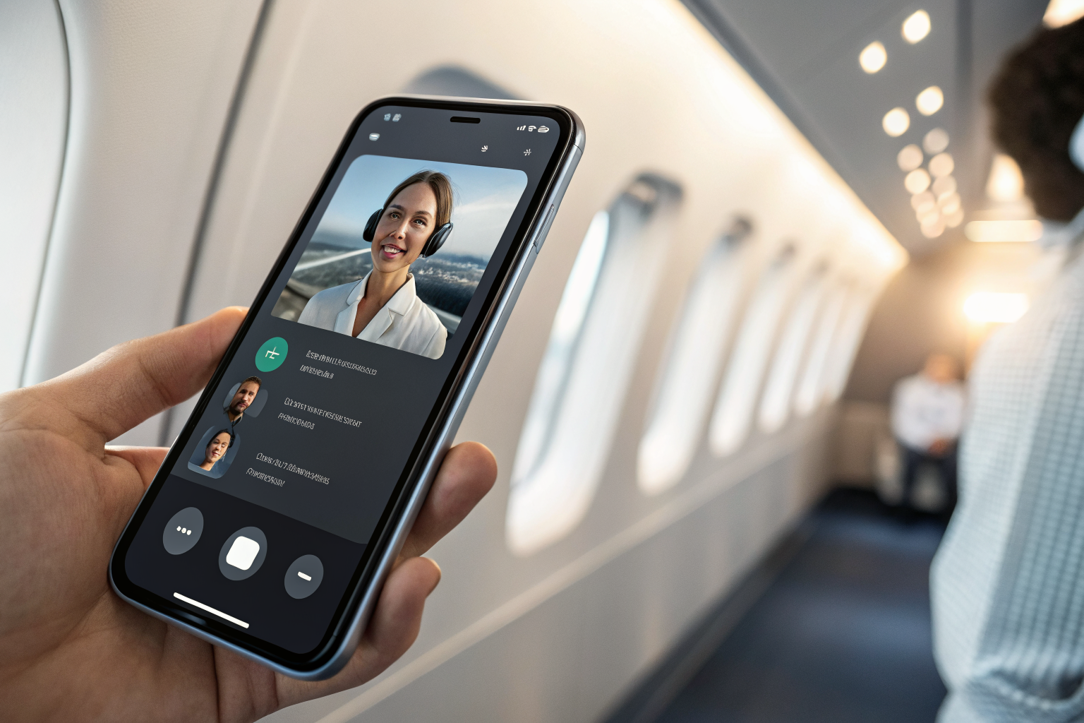 Smartphone with AI interface answering a call and booking appointments.